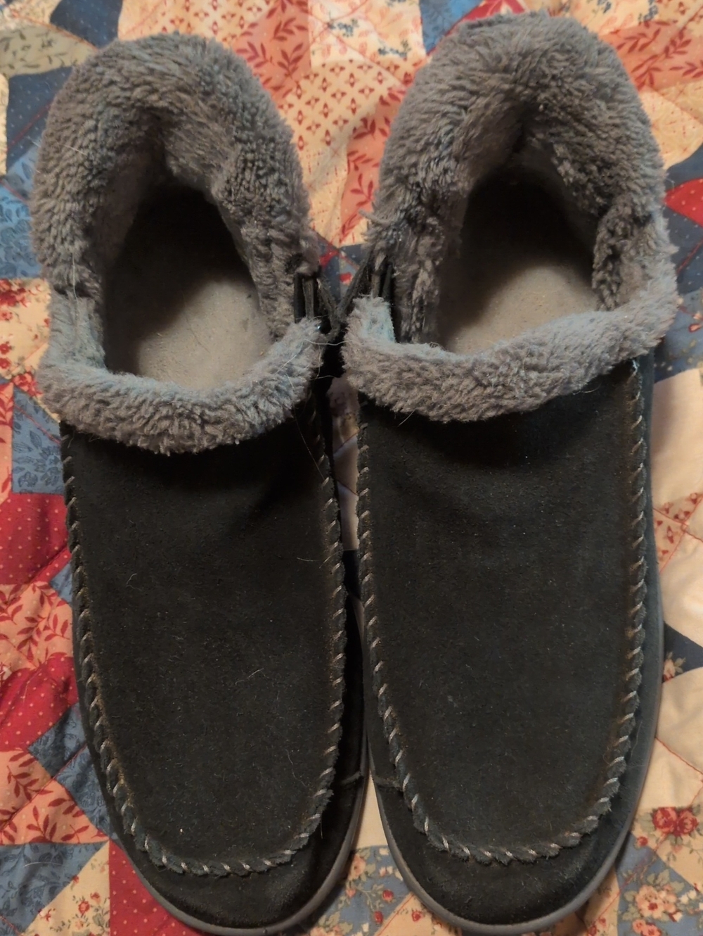Women's Orthofeet Suede Slippers Size 11